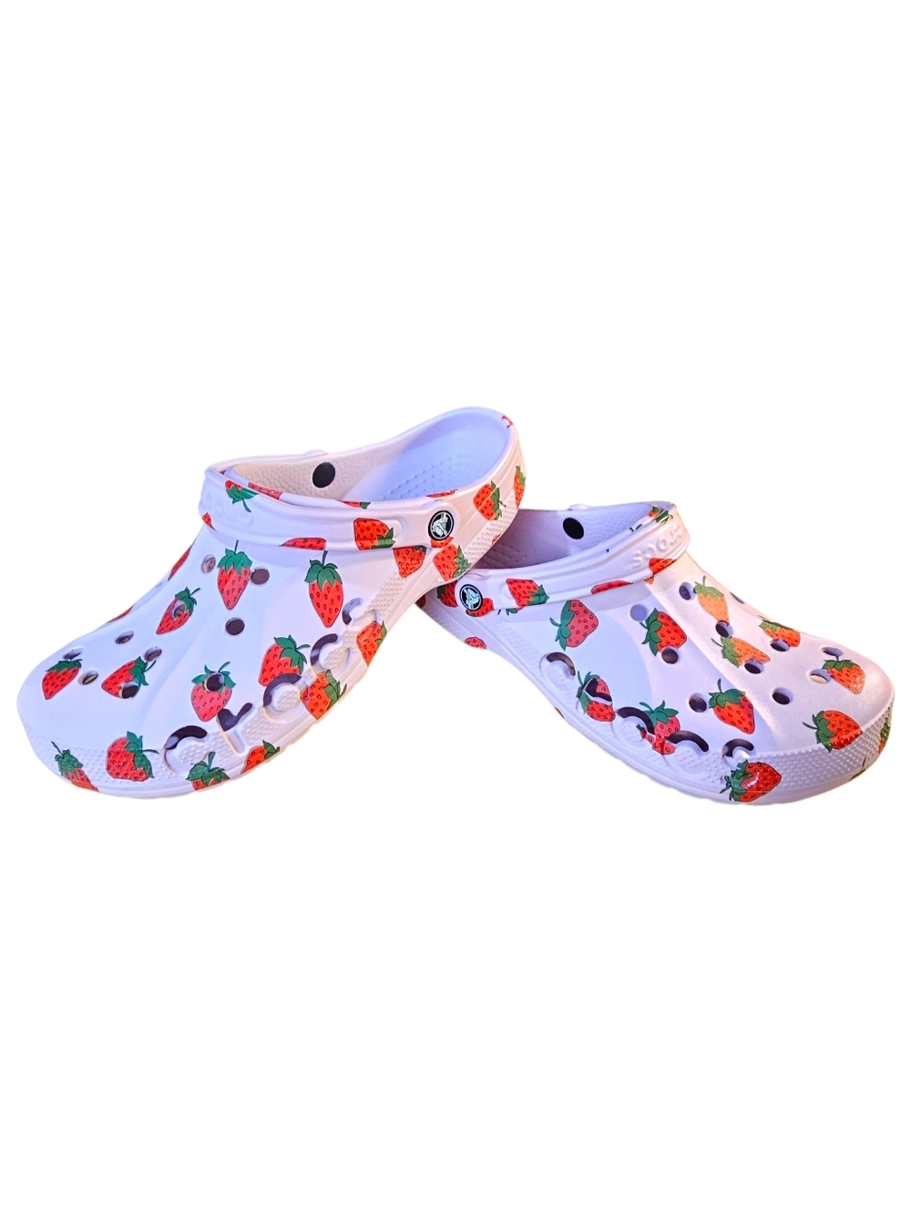 🍓 Crocs Baya Printed Clogs – Ballerina Pink Strawberry | Men’s Size 11 | Discon